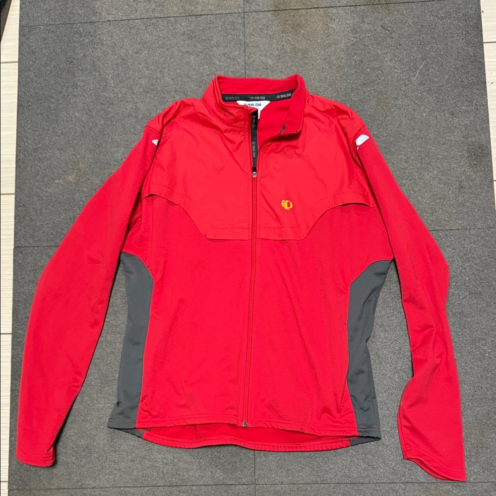 Pearl Izumi Red and Gray Full-Zip Jacket